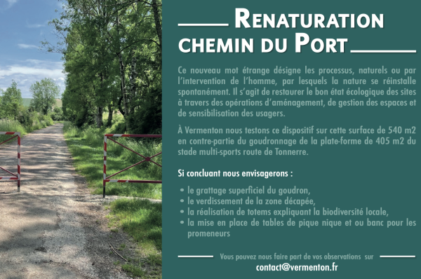 Juin : Renaturation chemin du port